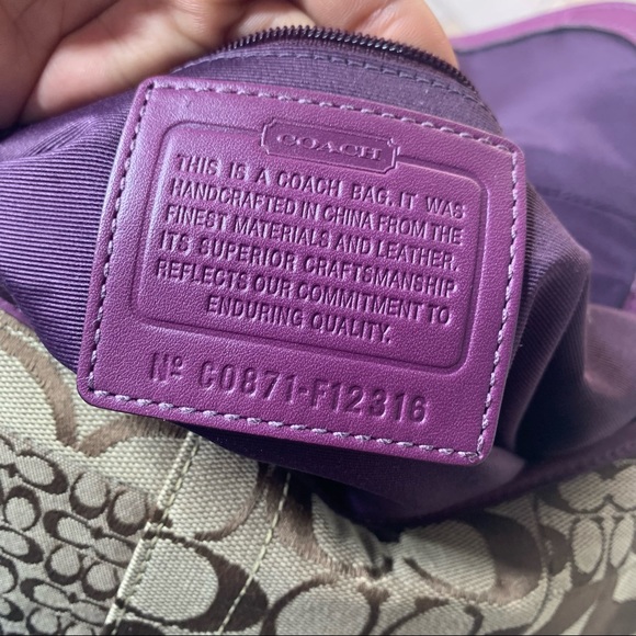 COACH purple patchwork shoulder bag - Picture 2 of 12